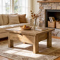 Tribesigns 31.5" Coffee Table, Farmhouse Coffee Table with Storage Drawer, Square Center Table for Living Room & Small Spaces, Brown