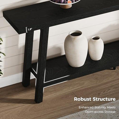 GarveeHome 70.87" Extra Long Console Table, Narrow Sofa Table Behind Couch, Black Entryway Table for Hallway Living Room Foyer, Farmhouse Accent Skinny Table, Black, 70.87" L x 14.02" W - color: Black, size: 70.87"L x 14.02"W x 31.5"H