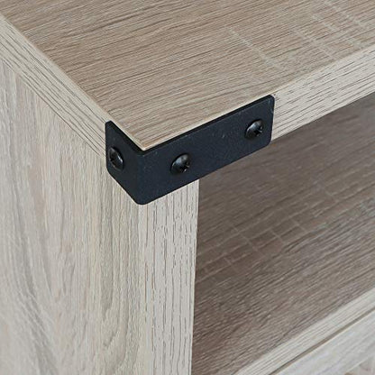 Rainbow Sophia Nightstand, Farmhouse Bedside Table with Cabinet and Shelves, 18 x 18 x 24 Inches, White Oak - color: White Oak