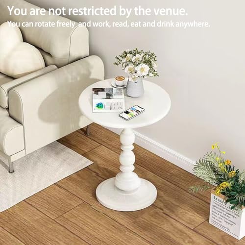 Pedestal White Metal Side Table, Sofa Coffee Table, Small TV Tray Table for The Sofa In the Living Room and Bedroom, Mini Coffee Table is Lightweight and Convenient to Move, 20.47 (H) *13.77 (W) - color: 1pcs - White Upgrade Iron Table