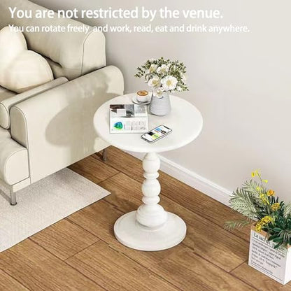 Pedestal White Metal Side Table, Sofa Coffee Table, Small TV Tray Table for The Sofa In the Living Room and Bedroom, Mini Coffee Table is Lightweight and Convenient to Move, 20.47 (H) *13.77 (W) - color: 1pcs - White Upgrade Iron Table
