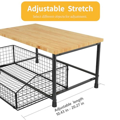 Microwave Stand, Kitchen Counter Top Organizer (Black) | kitchen Shelf Duty Stand , with Bottom Foldable Storage Basket, Small Storage Microwave Shelf - color: Black