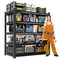72" H Garage Shelving,5-Tier Heavy Duty Shelving Unit,3000LBS Adjustable Metal Storage Shelves,Storage Rack Units for Industrie,Shed,Warehouse,Basement,Black,47.3" W x 23.6" D x 72" H - size: 23.6"Dx47.3"Wx72"H