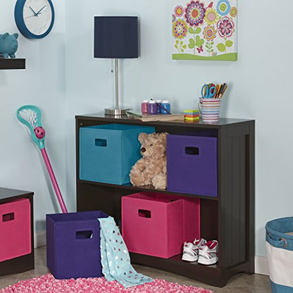 RiverRidge Horizontal Bookcase, Espresso | Classic Beadboard Side Panels, Playroom Book and Toy Organizer with 2 Open Shelves, Painted MDF - color: Espresso