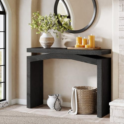 Tribesigns 40-Inch Console Table for Entryway, Farmhouse Sofa Console Behind Couch, Small Entry Table for Hallway, Foyer, Living Room, Black - color: Black