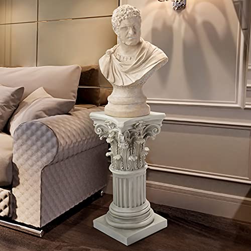 Design Toscano Corinthian Pedestal Column Plant Stand, Medium 29 Inch Tall, Cast Stone Resin, Antique Stone Finish - size: Medium, style: Corinthian