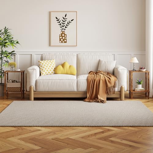 TUTOTAK End Table, Set of 2, Side Table, Nightstand, 2-Tier Storage Shelf, Sofa Table for Small Space, Living Room, Bedroom, Brown TB01BB035C - color: Brown