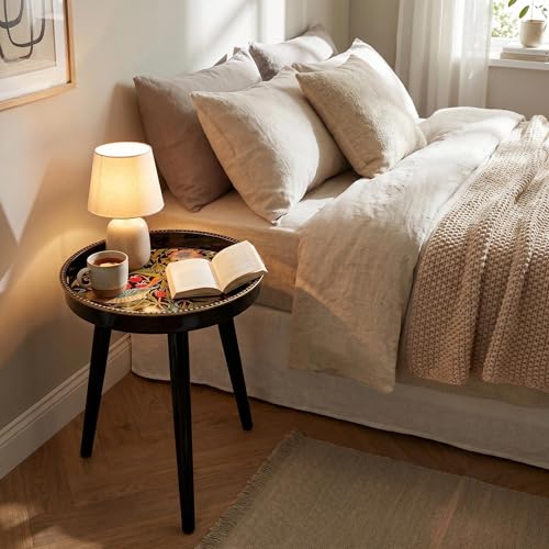 Round Indoor Side Tables with Detachable Wooden 3 Legs, Versatile Tray Table, Perfect for Round Coffee Table Tea, and Relaxation Time 17.7 Inch (Strawberry) - color: Strawberry
