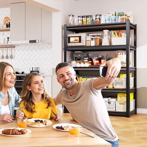 3T Storage Shelves, Garage Shelving,Adjustable Heavy Duty Shelving Unit,Garage Shelves，Wood Metal Standing Shelf Units,Utility Rack for Kitchen 33.5''H*35.4'W*15.7''D