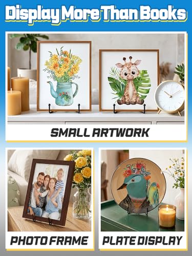 6Pcs 6Inch Steady Metal Book Stand for Display, Classroom Must Haves | Multipurpose Books Holder Easel, Steady on Desk, Back to School Teacher Supplies - size: 6 Inch