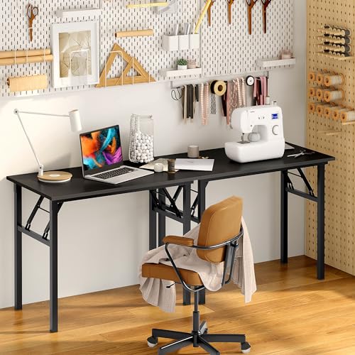 Need Computer Desk Folding Table Writing Desk/Compact Desk/Foldable Desk with BIFMA Certification, No Install Needed, Black AC5CB-100-60 - color: Black & Black Frame, size: 39inch