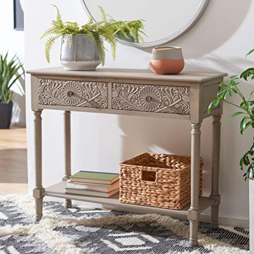 SAFAVIEH Home Collection Josie Greige 2-Drawer Console Table - color: Greige