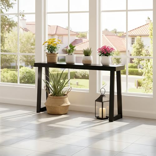 Plank+Beam Classic Console Table, 66 Inch, Black | Non-Toxic Finishes, Versatile Design, Elegant Details, Easy Assembly, Quick Setup, Solid Wood - color: Black, size: 66" Console Table