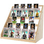 Wooden Trading Card Display Stand – 5-Tier Card Display Holder for 35pt Magnetic Cases, Graded Tabletop Display Stand,Sports PSA Card Show Display Case for Baseball, Football Cards Collection(Natural)
