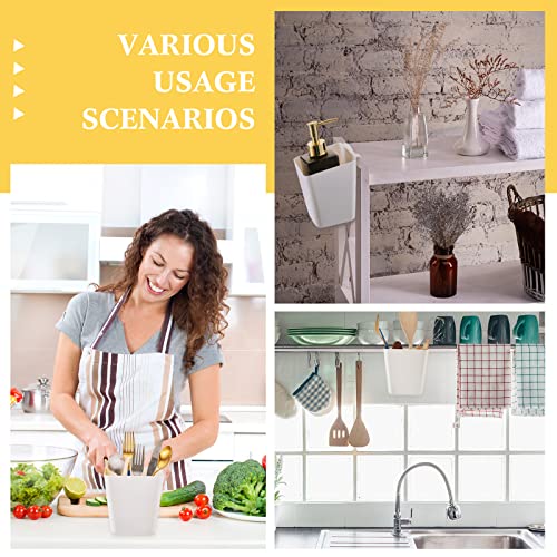 Tessco for you 12 Pack Hanging Cup Holders Multipurpose Utility Rolling Cart Accessories Craft Supplies Hanging Storage Basket Pencil Holder Makeup Container for Home Office Space Saving