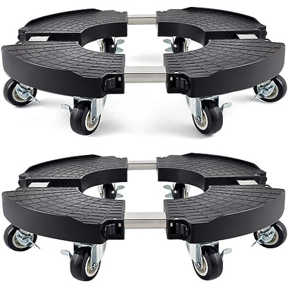 TreeGun 2 Pack Plant Caddy with Wheels Heavy Duty with 8 Lockable Casters, Rolling Plant Stand Adjustable for 8inch-22inch Outdoor Indoor Large Plant, Plant Stand with Wheels 500lbs Capacity - size: 2 PACK