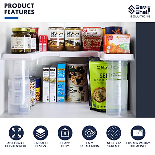 Savvy Shelf Adjustable Pantry & Can Storage Organizer - Kitchen Cabinet - Pantry Organization & Storage Can Organizer for Cupboard