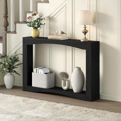 Narrow Console Table, 5.9'' Thin Entryway Table, Behind Couch Table for Small Spaces, Small Farmhouse Hallway Table, for Living Room, Hallway, Foyer, Black CT19BK - color: Black