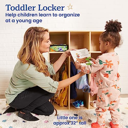 ECR4Kids Streamline 3-Section Toddler Coat Locker with Cubby Storage, Kids Furniture, Natural - color: Natural