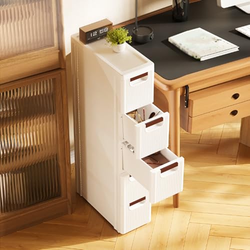 5 Drawers Slim Bathroom Storage Cabinet,Narrow Plastic Storage Cart,Rolling Dresser on Wheels for Living Room,Bathroom,Kitchen - size: 5 Drawers