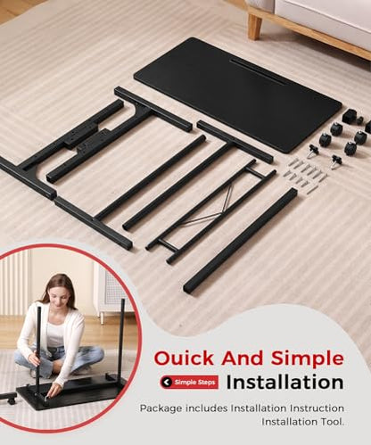 KLSMYHOKI Standing Desk Adjustable Height, Mobile Stand Up Desk with Wheels | Small Computer Desk Rolling Desk, Portable Laptop Desk Black Standing Table Home Office Desks 16"x31.5" Height 27"-43.5" - color: Black