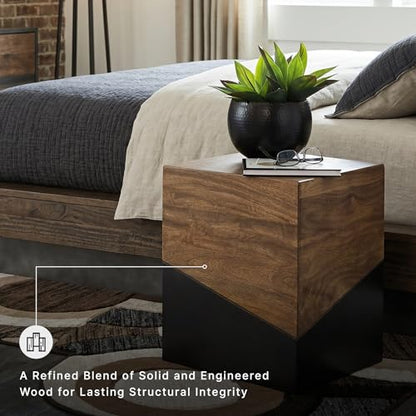Signature Design by Ashley Trailbend Eclectic Accent End Table, Brown & Gunmetal