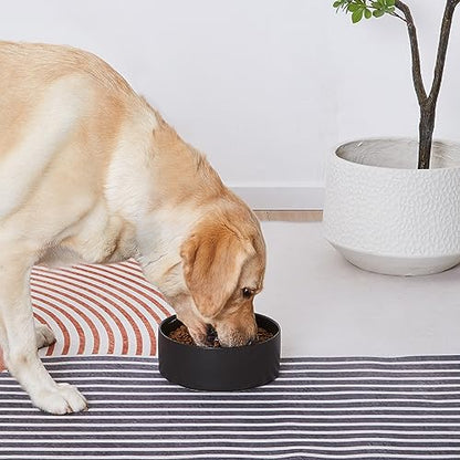 6'' Ceramic Dog Bowl - 30Oz Classic Dogs Food & Water Bowl for Small and Medium Breed Dogs, Heavy Duty Non-Slip Dog Dishes, Food Grade Stoneware Pet Bowl, Dishwasher & Microwave Safe, Black - color: Bowl - Black, size: 6 inch