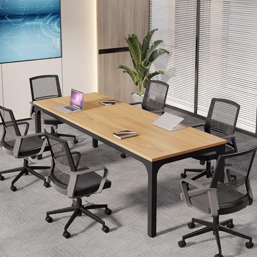 Tribesigns 6.5 FT Conference Room Table, 78.74" W x 27.56" D Large Office Conference Table, Modern Seminar Meeting Table Desk for Boardroom, Meeting Room (1, Natural) - color: Natural