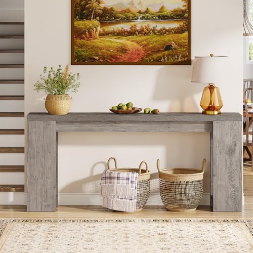 Tribesigns 70.9-Inch Extra Long Console Table, Farmhouse Wood Sofa Table Behind Couch, Narrow Entryway Accent Table for Living Room, Hallway, Entrance, Foyer, Grey - color: Grey