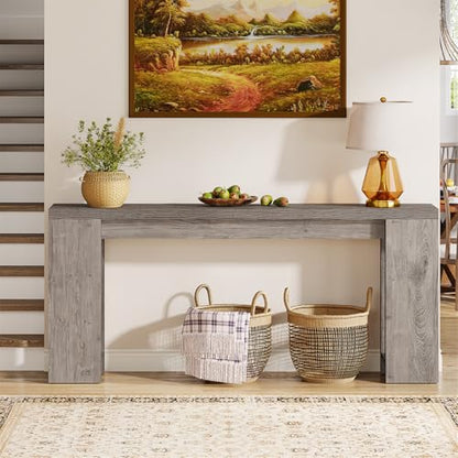 Tribesigns 70.9-Inch Extra Long Console Table, Farmhouse Wood Sofa Table Behind Couch, Narrow Entryway Accent Table for Living Room, Hallway, Entrance, Foyer, Grey - color: Grey