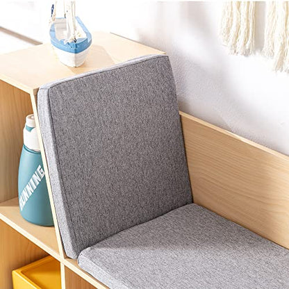 HOMCOM 6-Cubby Kids Bookcase with Reading Nook and Cushion, Multi-Purpose Storage Organizer for Bedroom, Living Room, Natural - color: Natural Wood