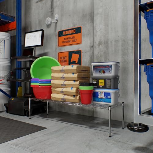 18" Deep x 60" Wide x 14" Height Wire Shelving Kit | 1-Tier | NSF Commercial Storage Rack Unit - size: 18" Deep x 60" Wide