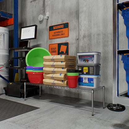 18" Deep x 60" Wide x 14" Height Wire Shelving Kit | 1-Tier | NSF Commercial Storage Rack Unit - size: 18" Deep x 60" Wide