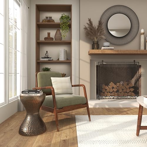 Deco 79 Metal Hourglass Side Table, 14" x 14" x 19", Polished Bronze | More surface space, side tables living room in hammered iron, polished bronze, end tables living room