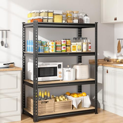 DurayLoly 4-Tier Storage Shelves, 1604LBS Adjustable Pantry Shelves, Metal Shelving Unit for Kitchen, Pantry, Closet, Laundry, Garage, 15.76" D × 31.56" W × 48.06" H - size: 48.06"H × 31.56"W × 15.76"D
