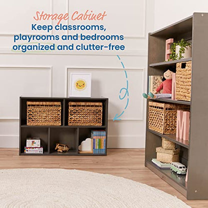 ECR4Kids Streamline 5-Compartment Single-Sided Storage Cabinet, 24in, Kids Furniture, Grey Wash - color: Grey Wash