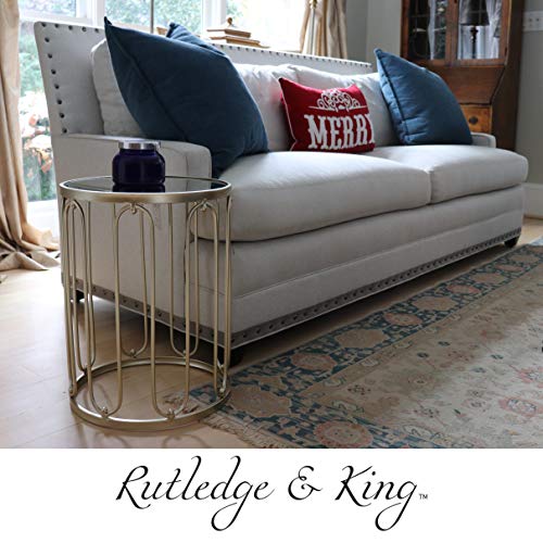 Rutledge & King Braswell End Table Set - Gold, Round, Nesting, Mirrored Tops - color: Braswell - Gold