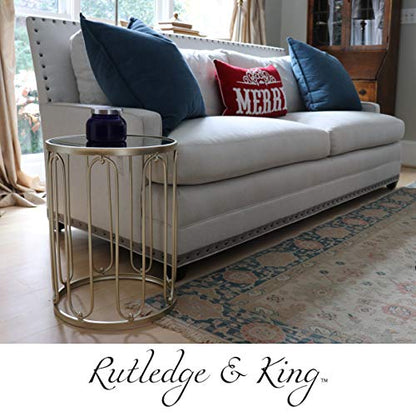 Rutledge & King Braswell End Table Set - Gold, Round, Nesting, Mirrored Tops - color: Braswell - Gold