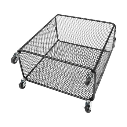 Laundry Hamper with Wheels, Rolling Laundry Basket Cart, Rectangular Metal Mesh Clothes Hamper with Metal Pull Handle for Laundry Room and Bedroom(Black, 16.9" x 9" x 17.7") - color: Black, size: 26.77 x 21.5 x 26in