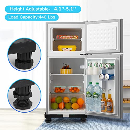 Nefish Mini Fridge Stand Universal Raised Base Adjustable Refrigerator Stands with 4 Strong Feet Washing Machine Pedestal Multi-Functional Bases for Dryer (Black) - style: Black-4 Feet
