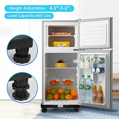 Nefish Mini Fridge Stand Universal Raised Base Adjustable Refrigerator Stands with 4 Strong Feet Washing Machine Pedestal Multi-Functional Bases for Dryer (Black) - style: Black-4 Feet