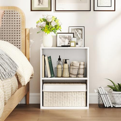 Giantex 2-Cube Bookshelf and Bookcase, 2-Layer Storage Shelf w/Large-Capacity Open Storage Space for Living Room Bedroom Study Office, Multi-Functional Furniture Display Cabinet, White | Display Shelf with Open Storage Space for Living Room, Home Office,