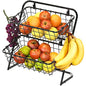 Simple Houseware 2-Tier Rigid Wire Market Basket Stand, Black - size: 2 Tier