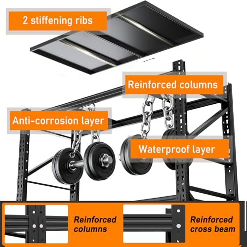 Garage Storage Shelves,73" H*48" W*22.4" D Heavy Duty 4-Tier Metal Shelving Unit with Adjustable Shelves Industrial Garage Shelving for Garage Organization & Warehouse Storage - size: 73"H*48"W*22.4"D