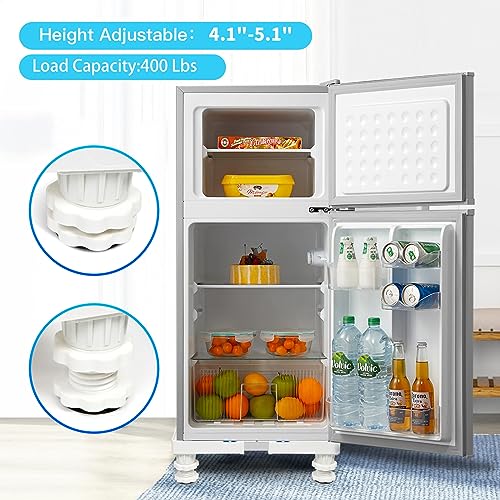 Nefish Mini Fridge Stand Adjustable Refrigerator Stand with 4 Strong Feet Universal Appliance Stand Base Heavy Duty Washer and Dryer Stand Laundry Pedestal Multi-Functional Base (White) - style: White-4 Feet
