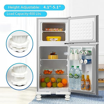 Nefish Mini Fridge Stand Adjustable Refrigerator Stand with 4 Strong Feet Universal Appliance Stand Base Heavy Duty Washer and Dryer Stand Laundry Pedestal Multi-Functional Base (White) - style: White-4 Feet