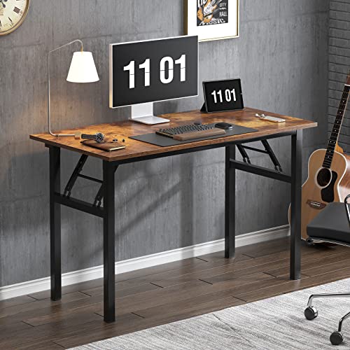 Need 47 inches Computer Desk Office Desk Folding Table with BIFMA Certification Computer Table Workstation, Rustic Brown AC5FB-120 - color: Rustic Brown, size: 47 inches