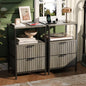 VINGLI Night Stand Set 2 with Charging Station and Fabric Drawers, Fluted Grey Night Stand Set of 2, Gray Nightstand with Drawers, Grey Bedside Tables/End Tables for Bedroom, 14.96"W*11.81"D*23.78"H - color: Grey, size: 15"W-2 Drawer 1 Shelf