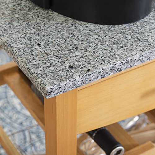 Linon Kitchen Island Granite Top, 33.88" x 22.8" x 15.63", Natural - color: Daa, style: Whitney