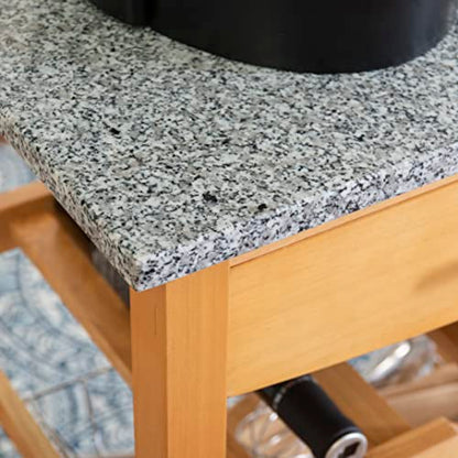Linon Kitchen Island Granite Top, 33.88" x 22.8" x 15.63", Natural - color: Daa, style: Whitney